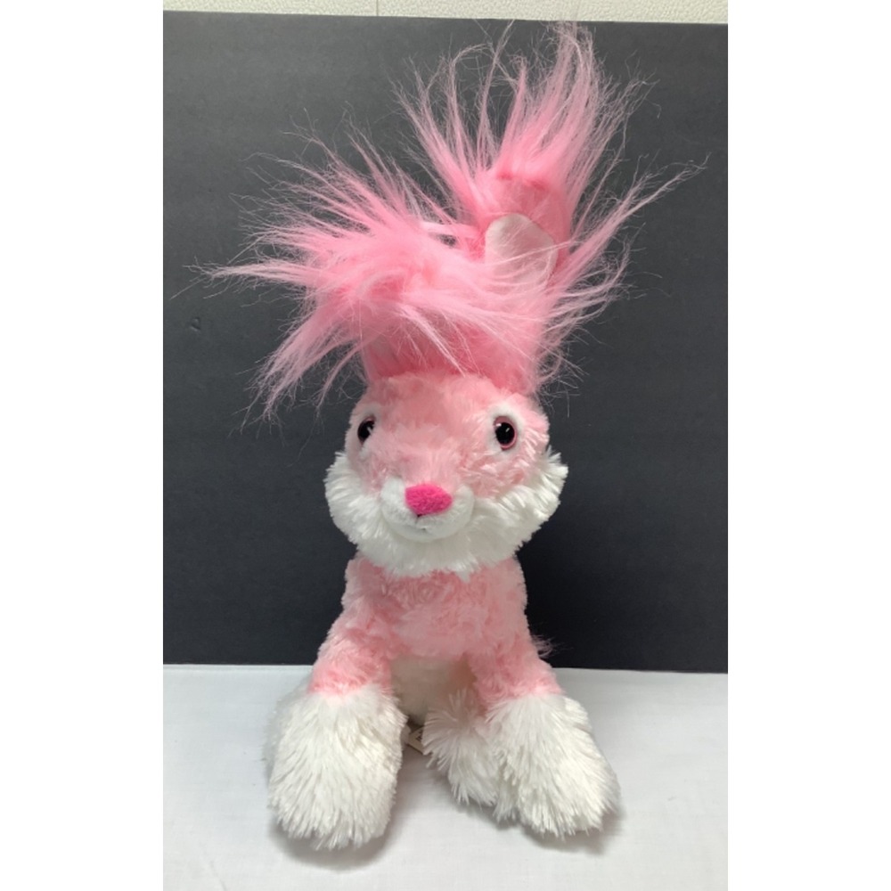 MTY International Plush Angora Bunny Rabbit Stuffed Animal Fluffy Ears Pink